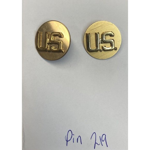 Vintage LOT 2 U.S. Army Military 1" Brass Pin L22 - Picture 6 of 6